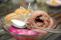 dragon fruit with the ice-cream